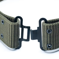 Vente flash Ceinture tactique pour homme en nylon 1000D robuste, revêtement poudré noir, boucle à dégagement rapide, durable, 32 œillets en laiton, réglable