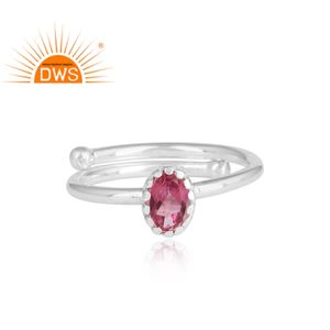Meilleure vente bague empilable en argent Sterling fin avec topaze rose naturelle bijoux personnalisés pour femmes cadeau pour elle - Product Image 3
