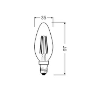 หลอดไฟ LED OSRAM รุ่น Filament Candle ULTRA EFF E14 2.5W 470lm 2700K แสงใส ประหยัดพลังงานพิเศษ - Product Image 3