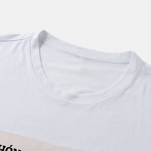 T-shirt pour homme en polyester/coton blanc, coupe classique, respirant, séchage rapide, avec impression en relief, tissu 220g pour le fitness - Product Image 3