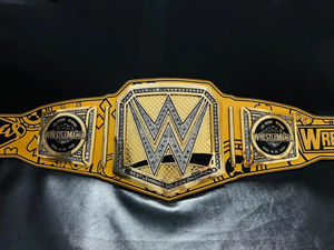 Nouvelle ceinture de championnat WWE de haute qualité personnalisable, en cuir PU durable avec plaques métalliques plaquées or pour l'affichage et le cosplay - Product Image 5