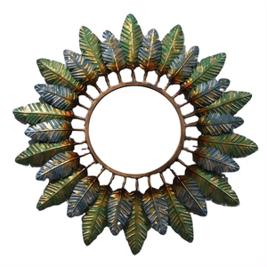 Miroir mural en fer au design classique miroir intérieur couleur or miroir mural de qualité supérieure décoratif café stations balnéaires et maison miroir mural - Product Image 4