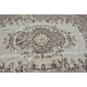 Vintage Turkish <b>Rug</b> 6.6 X 9.3ft Classic Brown Beige <b>Boho</b> Style Patchwork Flat Weave Wool Latex for Living Room Jute Carpet - Product Image 5