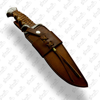 Wunderschönes, handgefertigtes Damaststahl-Drop-Point-Messer, 15 Zoll, Jagd-, Überlebens- und Camping-Bowiemesser mit geschmiedetem Palisandergriff, OEM