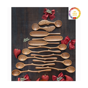 Cuillère à mélanger en bois d'acacia, faite à la main, pour la cuisine à domicile, la friture, le mélange, le service - Product Image 5