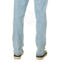 Jeans droits en denim uni taille haute personnalisés, respirants et délavés, vente en gros