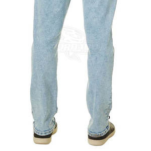 Wholesale Custom High <b>Waist</b> Solid Denim Straight <b>Jeans</b> Pants Breathable Washed - Product Image 6