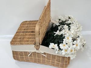 ตะกร้าหวายอเนกประสงค์พับได้ทำด้วยมือน้ำหนักเบาเป็นมิตรต่อสิ่งแวดล้อมตะกร้าปิกนิกทรงสี่เหลี่ยมผืนผ้า - Product Image 3