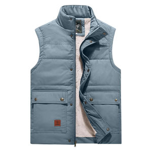 Flygo-Chaleco acolchado para hombre, cálido, sin mangas, para exteriores, con forro polar grueso, cremallera, estilo botón, ropa exterior transpirable - Product Image 5