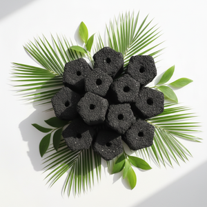 Briquettes de charbon de coco premium, sans fumée, écologiques, motif hexagonal, haute teneur en carbone, longue durée de combustion pour barbecue - Product Image 1