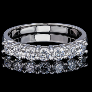 Anillo de Diamante Sintético Cultivado en Laboratorio con Certificación IGI, Corte Redondo, VVS1, Color D, Plata de Ley 925, Media Eternidad, Anillo de Boda, Joyería de <span class=keywords><strong>Promesa</strong></span> - Product Image 2
