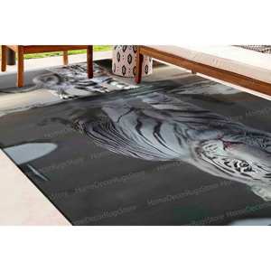 Tapis imprimé chat réfléchissant tigre - Extérieur, Luxe, Décoration intérieure, Animal, Tapis doux non tissé - Product Image 5