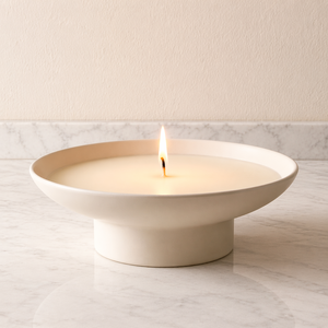 Recipiente de Cerámica Ancho para Velas, con Base Elevada, Acabado Mate Suave, Resistente al Calor, Duradero, Reutilizable, para una Sola Vela, Decoración del Hogar - Product Image 1
