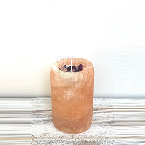 เทียนเกลือสีชมพูงานประดิษฐ์จากธรรมชาติของตกแต่งบ้านทำด้วยมือแกะสลักด้วยมือสไตล์ความรักหิมาลายันเทียนเกลือสีชมพู - Product Image 3