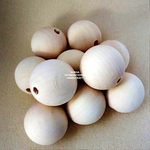 Cuentas ilimitadas Cuentas de madera sin barnizar 25mm Paquete de 10 Cuentas de madera de colores personalizadas en forma y tamaño Entrega rápida desde la India - Product Image 5