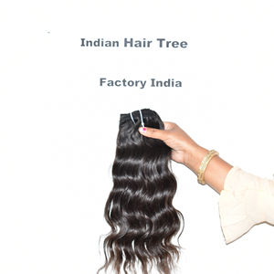 Extensions de cheveux humains indiens de haute qualité, ondulées, Remy, pour femmes, longues, douces, soyeuses, tissage indien, double trame, par Export - Product Image 6