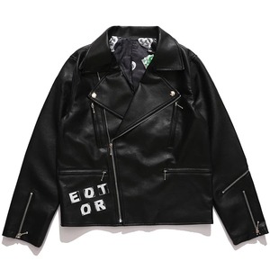 Haute qualité mode avancée hommes Streetwear moto veste Zip conception col rabattu brillant peau de mouton manteau fourrure - Product Image 6