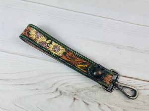 พวงกุญแจหนังหุ้มด้วยเครื่องมือแบบตะวันตกที่มีลายคาวเกิร์ลป่าตะวันตกและสายคล้องพวงกุญแจหนังคาวบอยสำเนียงแอซเท็ก - Product Image 5