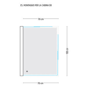 Ogomondo angolo destro cabina doccia 3 lati 70x100x70 lastra in acrilico con schermo 70x100x70 porta doccia" - Product Image 4