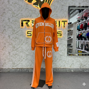 Conjunto Deportivo Personalizado Unisex con Capucha, Sudadera con Estampado, Pantalones Deportivos de Pierna Recta con Franja Lateral, Conjunto de Dos Piezas Estilo Urbano - Product Image 6