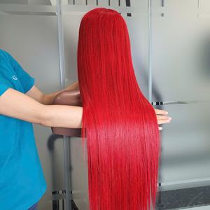 Perruque dentelle frontale droite en os rouge vibrant 100% cheveux humains - Product Image 2