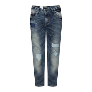 Jean taille moyenne de haute qualité pour garçon pantalon en denim déchiré personnalisé de style européen High Street - Product Image 3