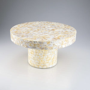 Support à gâteau en bois incrusté de nacre fait à la main de luxe pour dessert élégant et pièce maîtresse de Table d'affichage de gâteau de mariage - Product Image 3