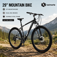 Vélo de montagne 29 pouces pour adultes, cadre en acier carbone, frein à disque double, 21/24/27 vitesses, jantes en aluminium légères