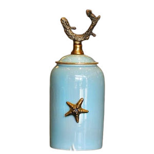 Juego de lujo de 2 tarros de jengibre de metal de aluminio hechos a mano con tapa para mesa de comedor de Hotel en casa decorativa para boda - Product Image 1