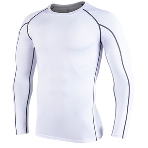 Camiseta Deportiva de Compresión para Hombre, Ligera, de Secado Rápido, Manga Larga, Personalizable con Marca, Ajuste Delgado, Camiseta de Entrenamiento, Protección contra Rozaduras - Product Image 1