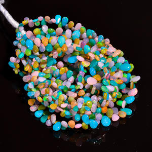 Perles de pierres précieuses d'opale Welo éthiopienne, perles de poire d'opale multicolores pour la fabrication de bijoux, perles d'opale, perles de pierres précieuses d'opale de feu multiple - Product Image 2