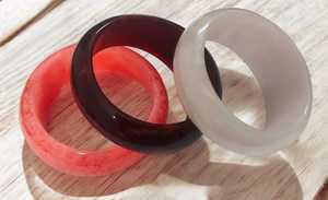 MN Exports Classic Jade Bangle <b>Bracelets</b> in <b>Red</b> Brown and White Colors Women's Fashion Jewelry Acrylic Resin Gift - Product Image 6