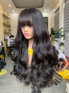 Perruques à franges en cheveux Remy vietnamiens 300g, provenant de plusieurs donneurs, trame unique, sans closure, sans frontal - Product Image 4