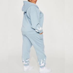 Ensemble de survêtement pour femme en deux pièces, jogging et sweat-shirt, logo personnalisé tendance, hiver, 100% coton biologique, écologique - Product Image 6