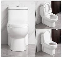 Vente en gros d'usine, toilettes modernes carrées en céramique, toilettes monobloc à siphon, WC pour salle de bain
