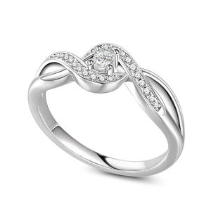 Anillo de Compromiso Jeulia de Plata de Ley con Moissanita, Diseño Infinito Trenzado, Joyería Geométrica Delicada - Product Image 4