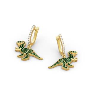Boucles d'oreilles pendantes en argent sterling Jeulia Prehistoric Glamour Dinosaur - Product Image 3