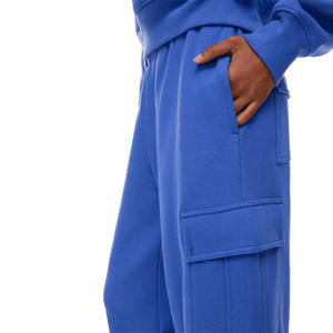 Pantalon de survêtement cargo évasé bleu personnalisé le plus élégant pour hommes et femmes taille élastique style décontracté vente en gros quantité - Product Image 2