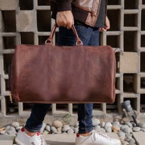 100% Genuine <b>Leather</b> <b>Men</b> Women Travelling Duffle <b>Bags</b> / Factory Made Custom High Quality Travel Waterproof Duffel <b>Bag</b> - Product Image 4