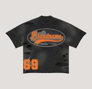 Ensemble T-shirt et short pour homme, sérigraphié sur mesure, de haute qualité, style vintage délavé à l'acide, vente en gros - Product Image 2