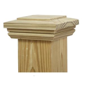 Capuchon de poteau décoratif en bois de pin à dessus plat pour clôture ou poteaux d'escalier - Product Image 2