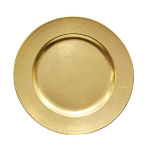 Plaque de chargeur décorative ronde élégante en or Plaque de chargeur ornementale pour plaque de chargeur de mariage ou événement décoratif - Product Image 1