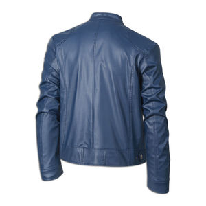Latest Design Comfortable High Quality Sheep Skin Turn Down Collar Men Fashion Leather Jacket With Full Sleeves - Product Image 3