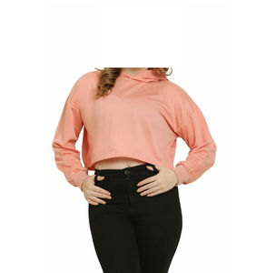 Fashionfit femmes hiver sweat à capuche court à la mode polaire Polyester sweat doublé capuche Logo Design broderie Streetwear pour l'automne - Product Image 6