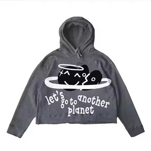 Sudadera con capucha personalizada de algodón 100% para hombre, Sudadera con capucha con estampado gráfico cuadrado de gran tamaño, impresión digital, sudaderas con capucha con estampado completo, técnica lavada - Product Image 4