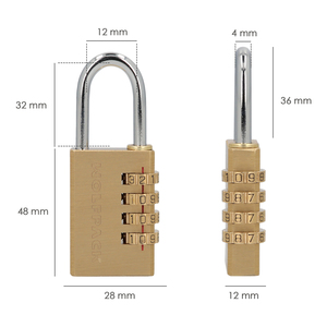 Lucchetto a combinazione in ottone da 28 mm. 4 cifre - Product Image 2