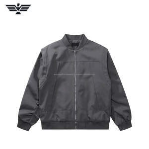 Chaqueta Bomber Premium Gris Claro para Hombre, Antibacteriana, Color Personalizado, 100% Poliéster, Cierre de Cremallera, Ropa Exterior Informal, Servicio OEM, Otoño - Product Image 6