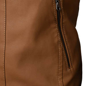 Chaqueta de Cuero PU para Hombre, Estilo Urbano, Cuello Alto, Impermeable y Resistente al Viento, Diseño Moderno, Piel de Oveja Negra, Gran Venta - Product Image 6