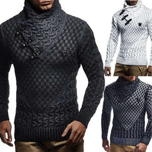 Suéter de cuello alto de moda de invierno para hombre, jersey de manga larga suave ajustado, transpirable, cómodo, anticontracción, ropa para exteriores - Product Image 5