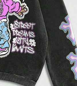 Personalizado Hombres DTG DTF Sublimación Rhinestone Sudaderas con capucha Streetwear Pullover Sudadera Moda OEM ODM Fabricante - Product Image 3